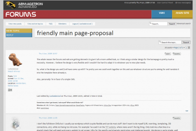 screenshot of the forums