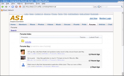 Forums in Firefox.